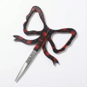 Professional Tartan Plaid "Ribbon" Embroidery Scissors – Fancy Bow Series | Stainless Steel